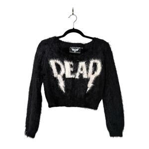 Killstar Dropout Dead Fuzzy Cropped Sweater Size S